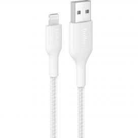 Belkin BoostCharge Braided USB-A to Lightning Cable 1m (White)