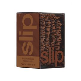 slip pure silk back to basics skinny scrunchies - auburn