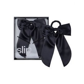 Slip Pure Silk Hair Bow - Black