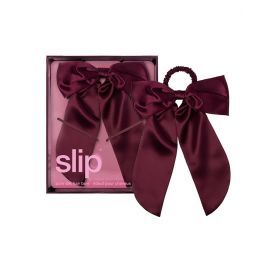 Slip Pure Silk Hair Bow - Crimson