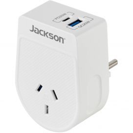 Jackson MOVE Rapid Charge PD20W USB-C/A Outbound Travel Adaptor for Europe, Bali & More