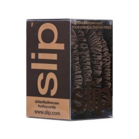 slip pure silk back to basics skinny scrunchies - dark brown