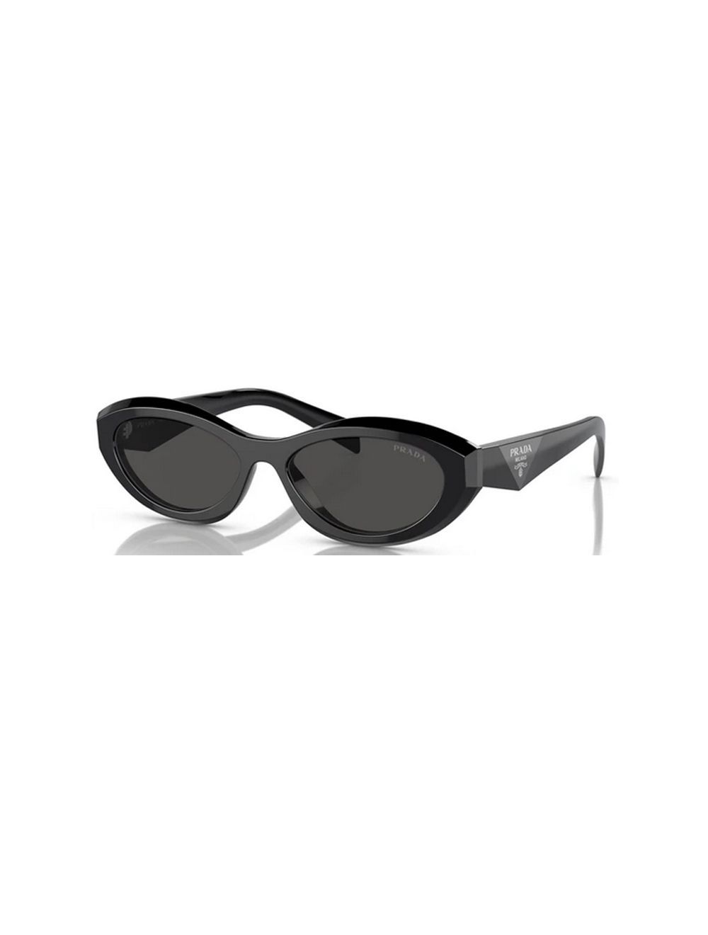 Prada PR 26ZS 16K08Z Oval Sunglasses Acetate Black Dark Grey