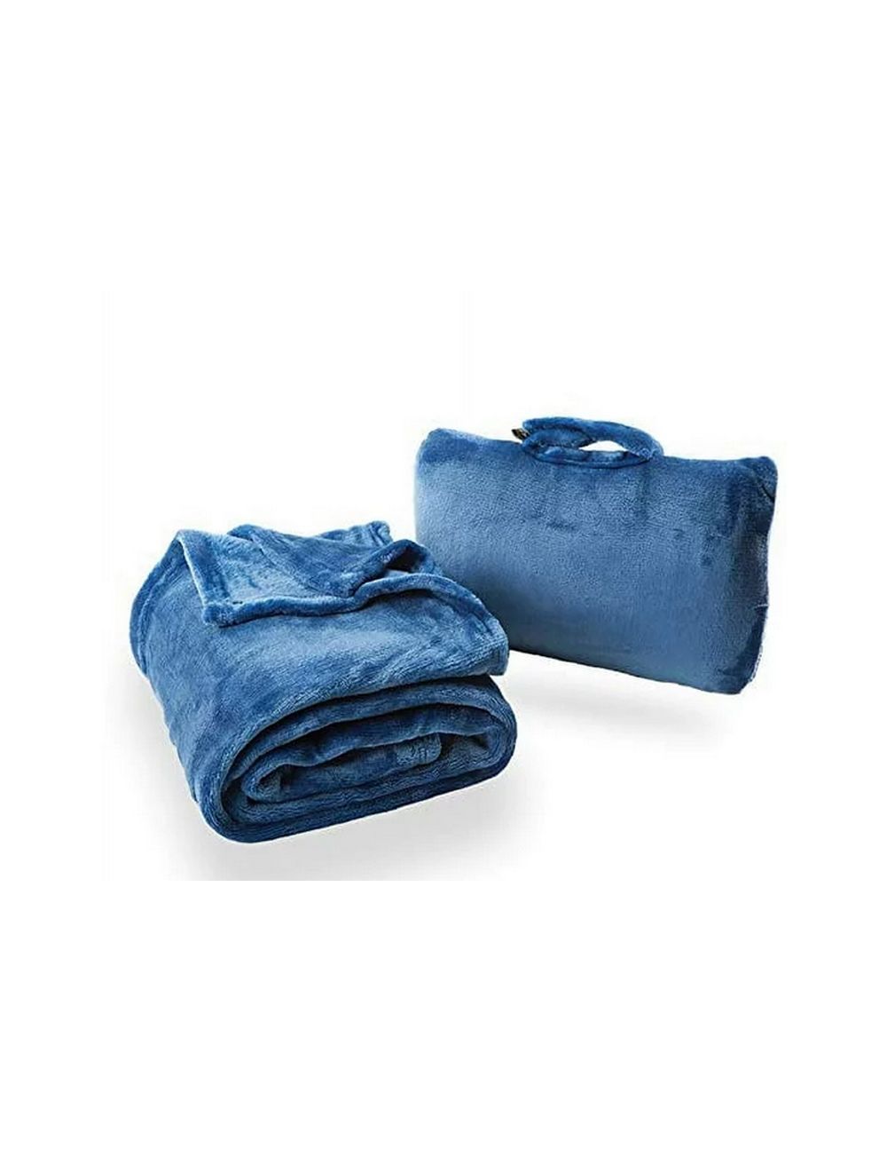 Cabeau Fold n Go Travel and Throw Blanket Plus Compact Case Blue
